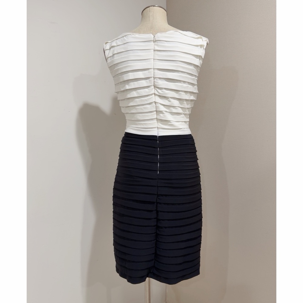 Scarlet Night Women's Black & White V-neck Tiered Sheath Dress Size 16 - Picture 2 of 9